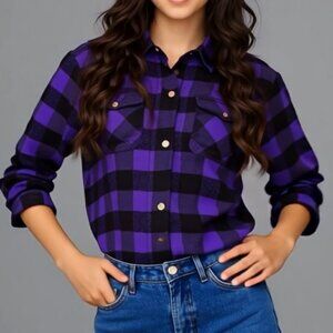 RIDERACT® Women Motorcycle Flannel Shirt Road Series Pink & Black Jacket NEW